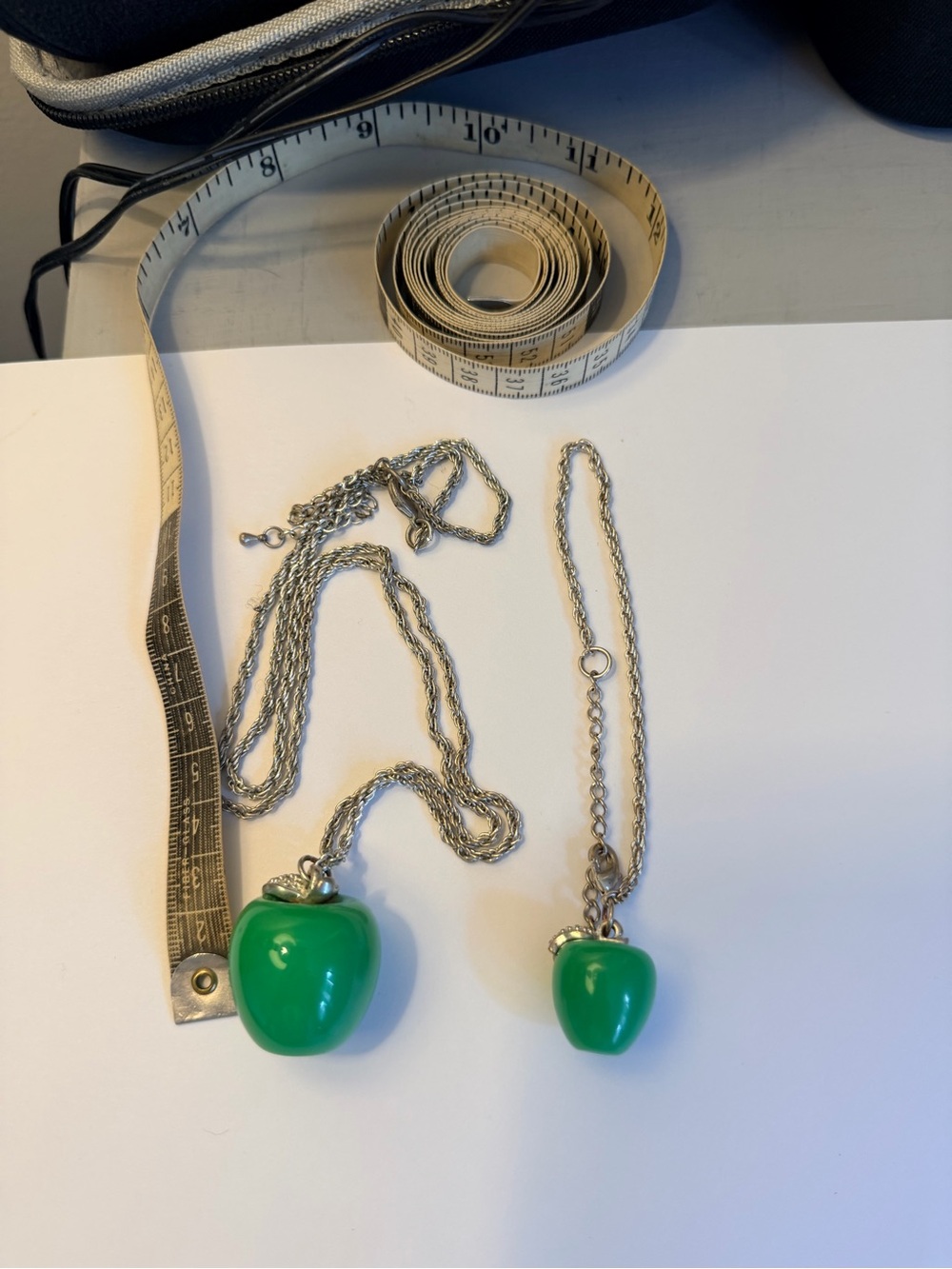 Green Apple Pendant Necklace Set - Women Jewelry